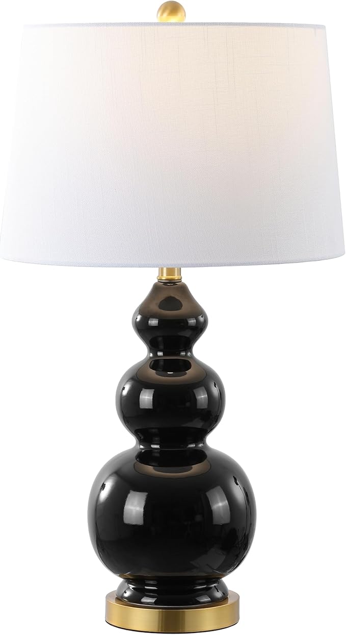 JYL4023C Bowen 27.5" Contemporary Transitional Ceramic Gourd LED Table Lamp