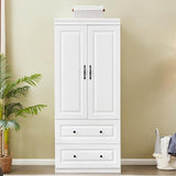 74''H Closet Wardrobe Closets 3 Doors Armoire Wardrobe Closet Wood