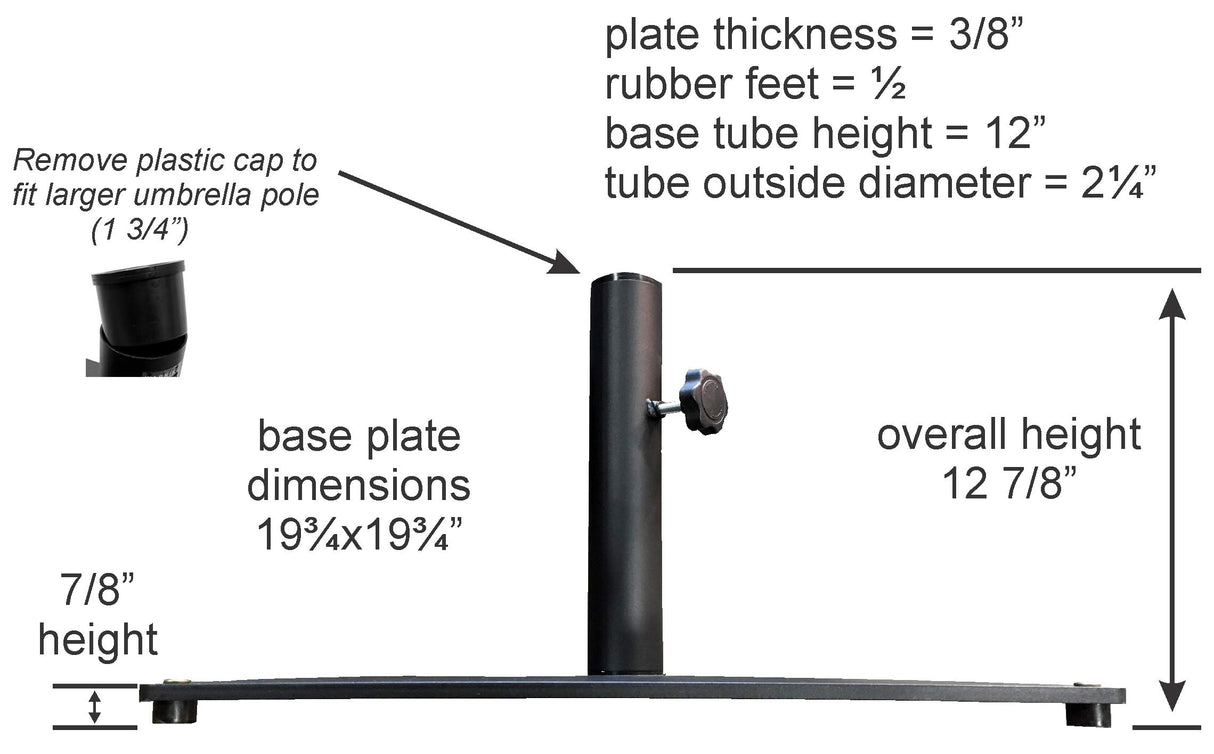 Steel Plate Umbrella Base, 36 lbs, Black