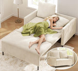Corduroy Convertible Sofa Bed, 47" Loveseat Sleeper Sofa, Pull out Couch 618lbs Capacity