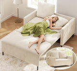 Corduroy Convertible Sofa Bed, 47" Loveseat Sleeper Sofa, Pull out Couch 618lbs Capacity
