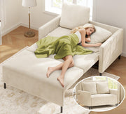 Corduroy Convertible Sofa Bed, 47" Loveseat Sleeper Sofa, Pull out Couch 618lbs Capacity