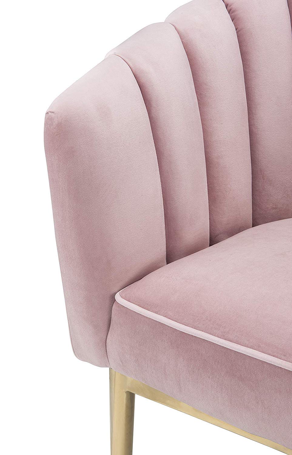 Colla Velvet Upholstery Accent Chair in Blush Pink and Gold