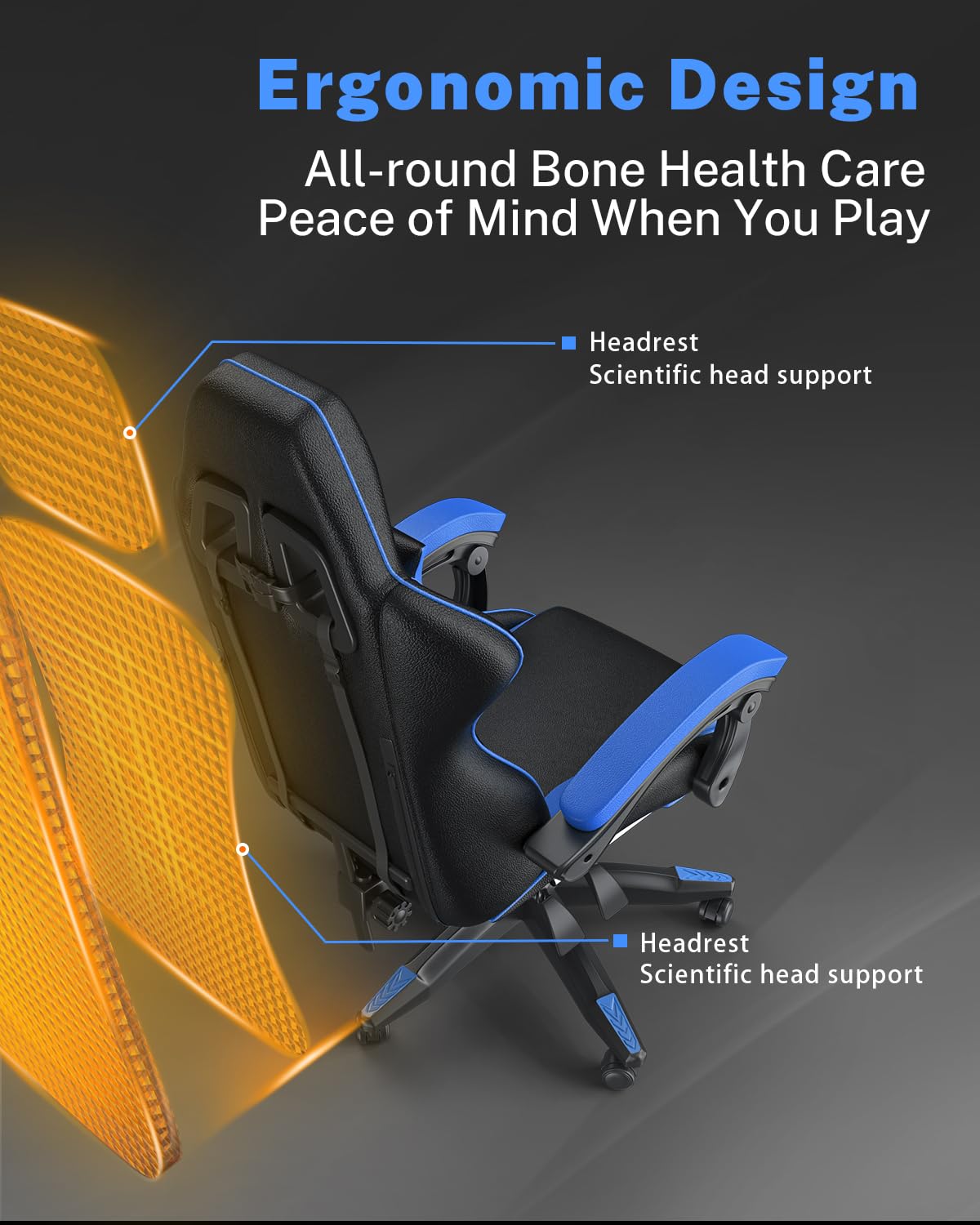 Gaming Chair with Footrest - Ergonomic High Back Reclining Computer Chair