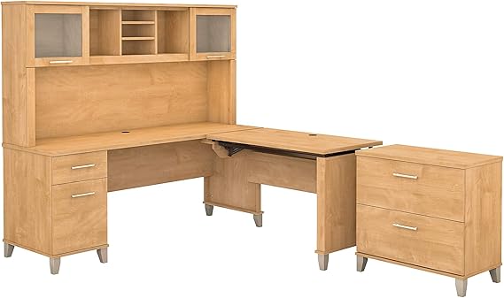 Somerset Sit-to-Stand L-Shaped Desk 72W Adjustable Workstation