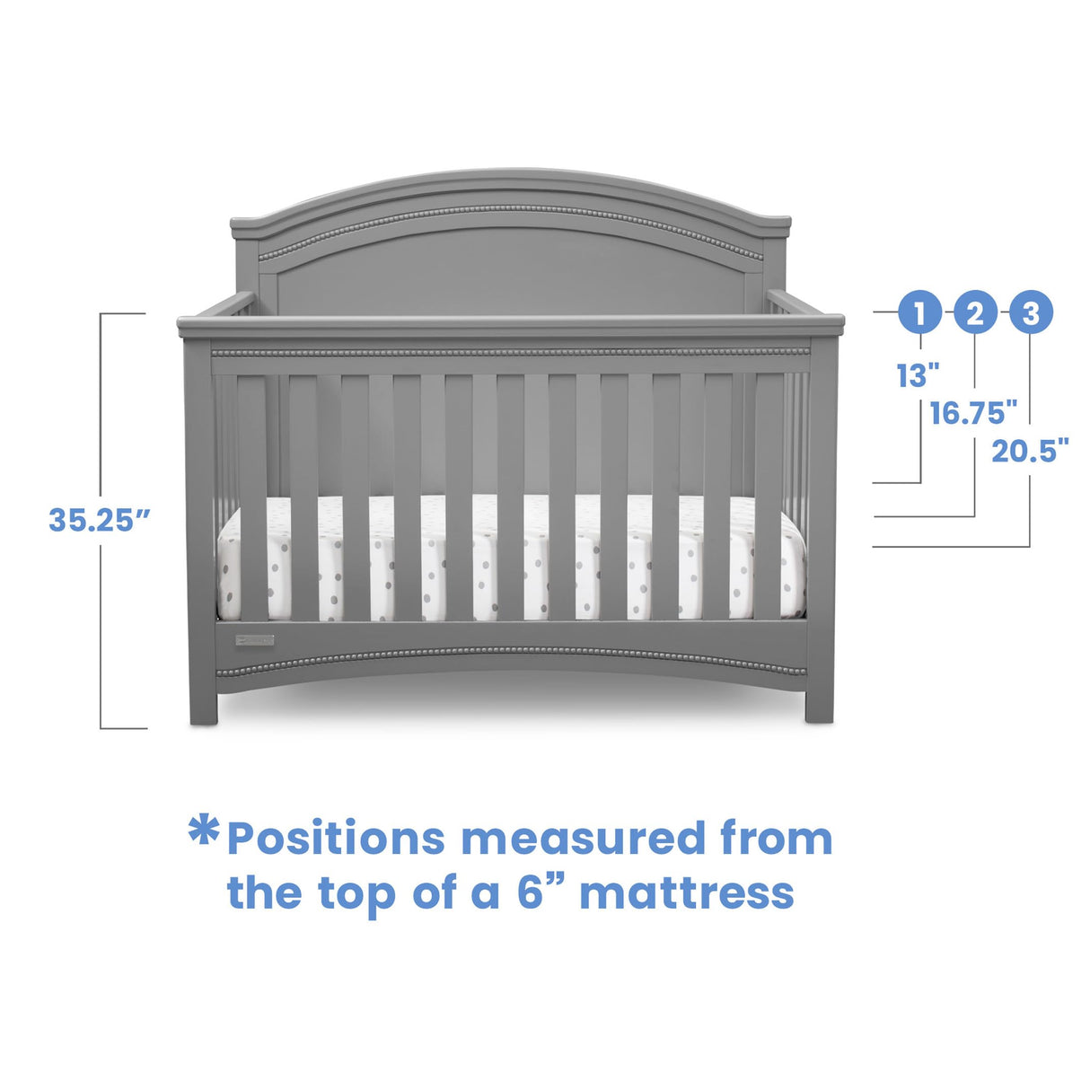 Simmons Kids SlumberTime Emma Convertible Crib N More, Grey