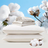 Stitch 100% Organic Cotton Sheet Set King- 300 TC Luxury Hotel Sateen Weave, GOTS