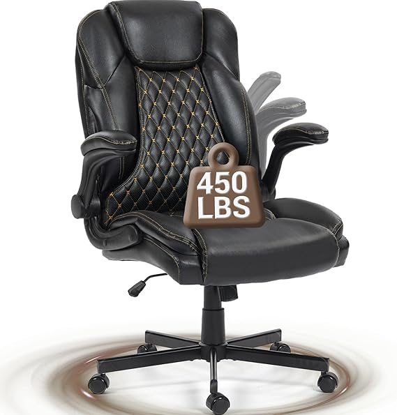 450 LBS Big and Tall Office Chair with Flip-Up Armrests