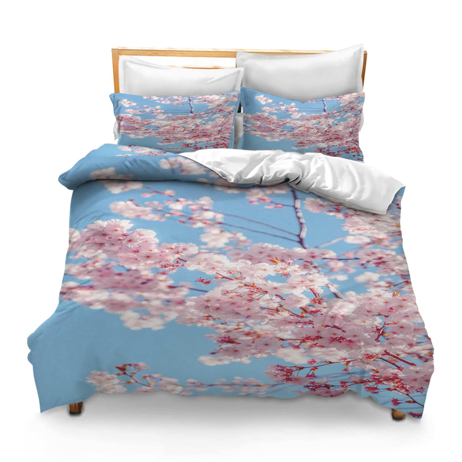 3PCS Comforter Cover Set with 2 Pillow Shams Lightweight Full Flower598