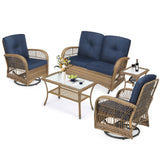 5 Pieces Outdoor Patio Rattan Furniture Sets