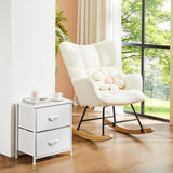 Nightstand Small Dresser with 2 Fabric Drawers Side Tables Bedroom End Table