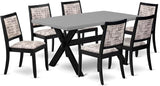 X697DR124-6 6 Piece Dining Set Contains a Rectangle Dining Room Table with X-Legs