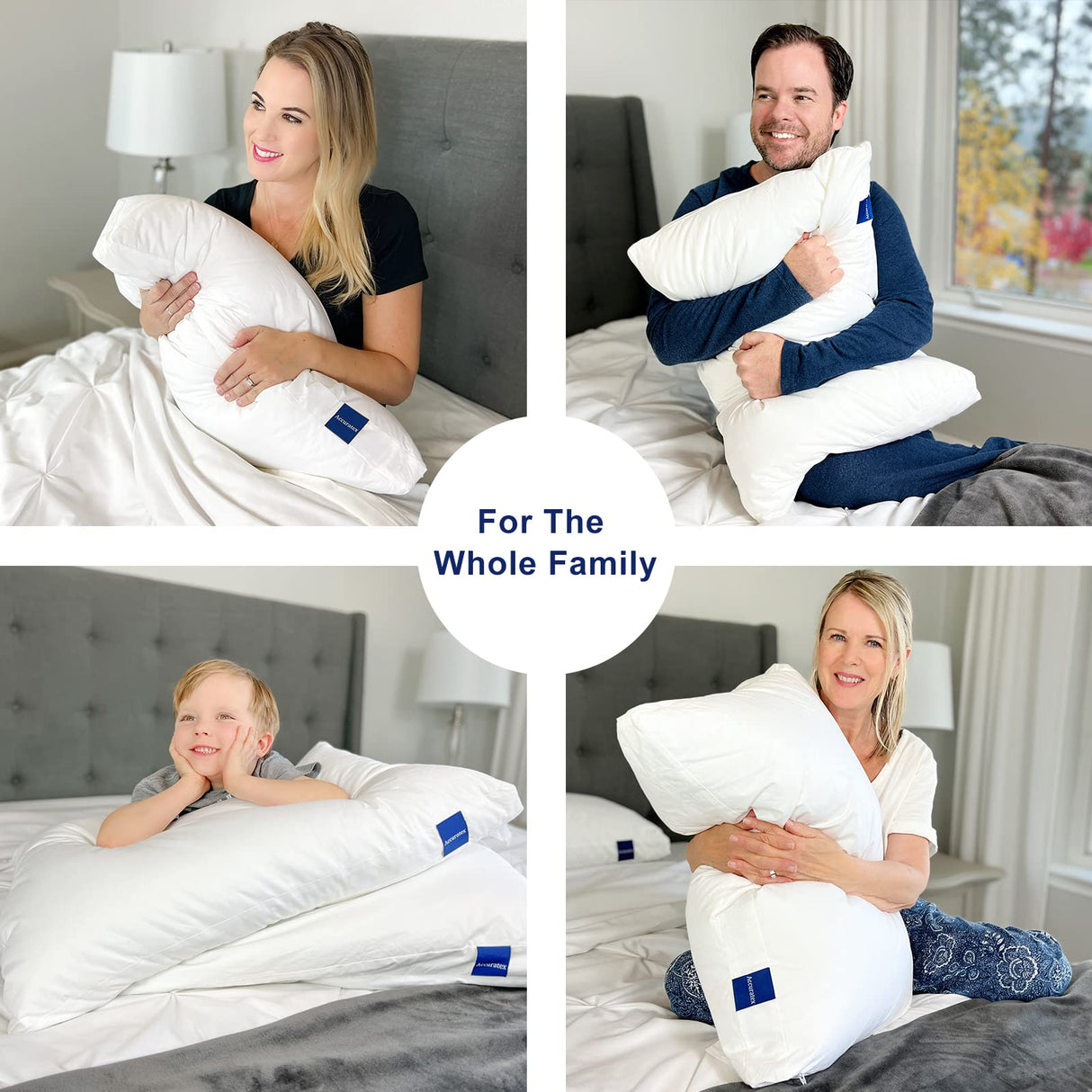 Pillows Queen Size Set of 2, Hybrid Shredded Memory Foam Pillow