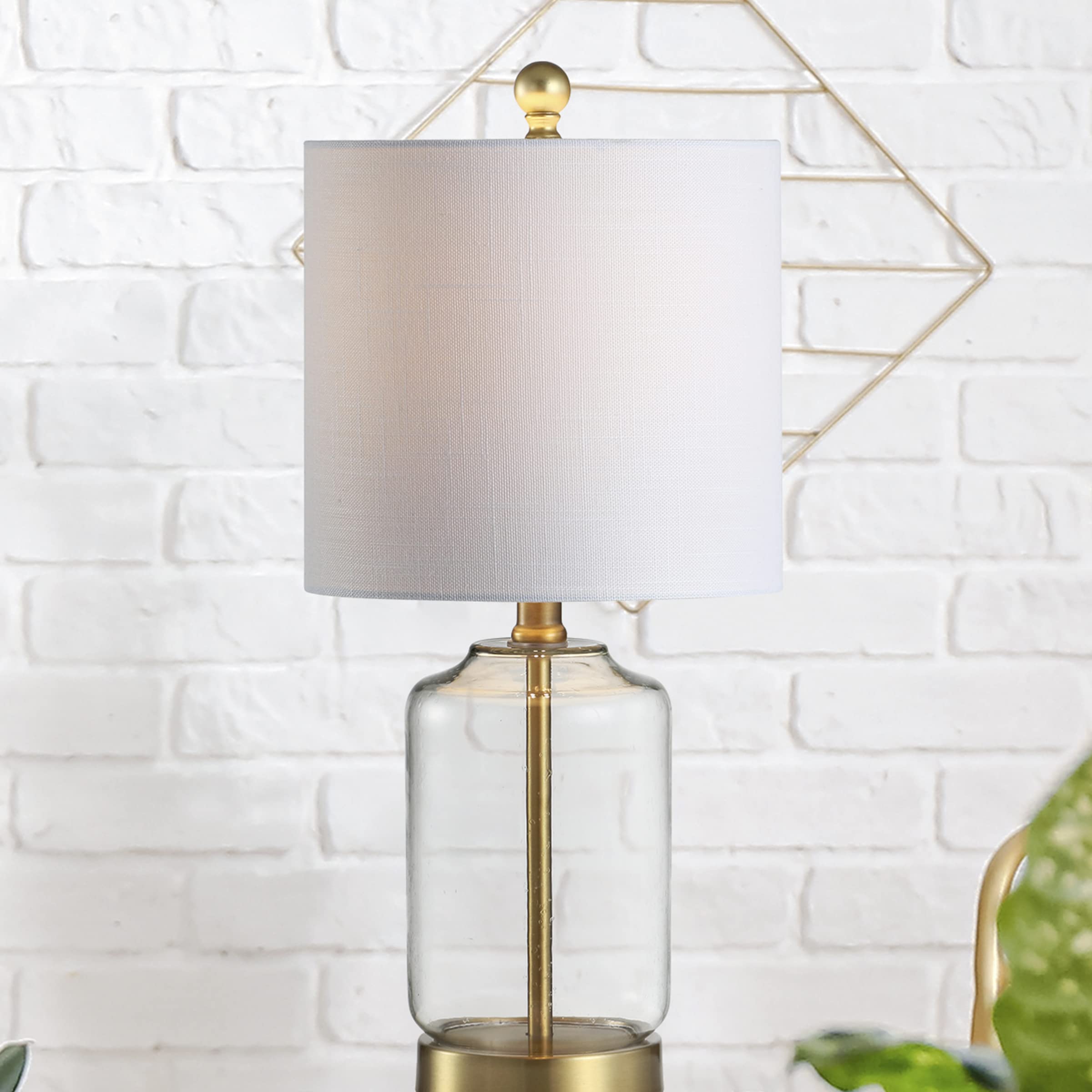 JYL1033A Duncan 20.5" Glass/Metal LED Table Lamp Glam Cottage Bedside Desk