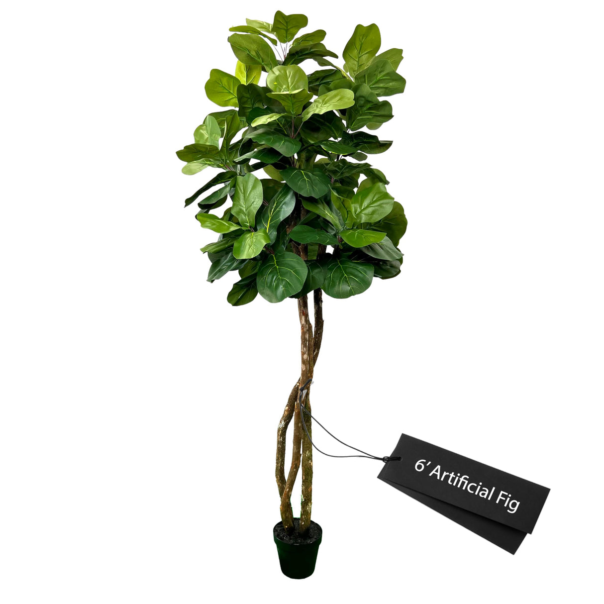 6 Ft Fiddle Leaf Fig Tree - Artificial Faux Fiddle Leaf Fig - 6 Foot Tall Fake Standing