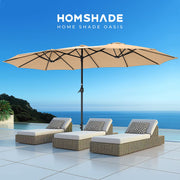 Double Sided Patio Umbrellas - 15ft Outdoor Extra Large Market Table Umbrella with Base Included,