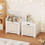 ENCE Storage Box Small Cube Toy Storage Organizer White，White Wooden Entryway Storage Bin For Home Books Clothes Toy