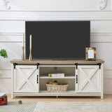 Modern Farmhouse TV Stand with Sliding Barn Doors