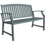 52" Farmhouse Outdoor Bench, Garden Benches with Rust Free