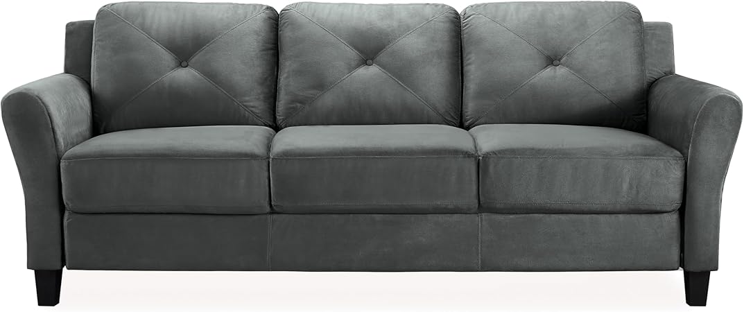 Lifestyle Solutions Harrington Sofa Curved Arms, Black