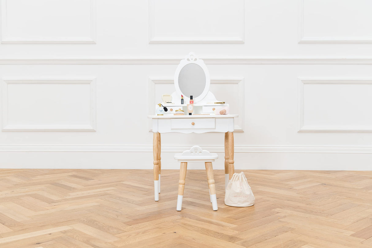 Wooden Vanity Table with Vanity Mirror and Vanity Chair - Bedroom Furniture