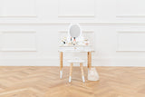 Wooden Vanity Table with Vanity Mirror and Vanity Chair - Bedroom Furniture