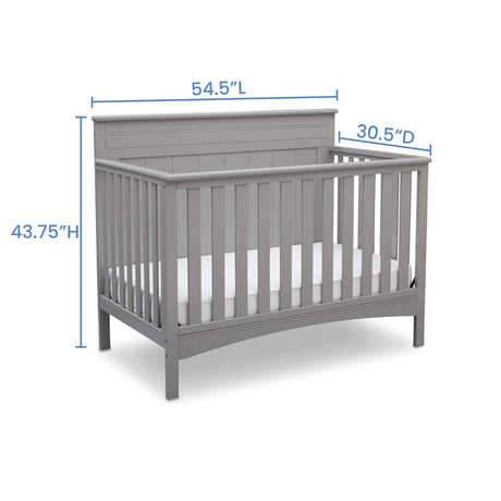 Fancy 4-in-1 Convertible Baby Crib - Greenguard Gold Certified, Grey