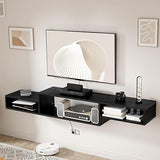 Floating TV Stand Wall Mounted with Power Outlet 59