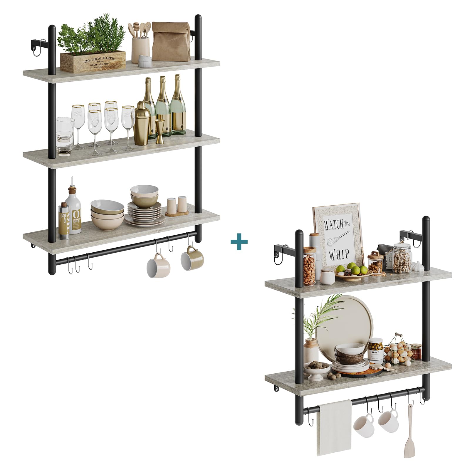 Floating Shleves Wall Mounted Kitchen Shelves, Storage Hanging Shelves