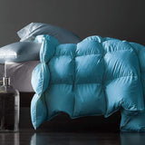Premium Feathers Down Comforter 100% Cotton Cover Duvet Insert with Corner Tabs (White, King All Season)
