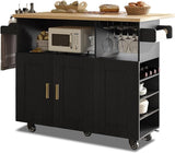 Rolling Mobile Kitchen Island Cart Bar, Island Table Storage Cart