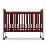 Crib, 3-in-1 Convertible Crib Wood Full Size Toddler Bed with Locking Wheels for Nursery