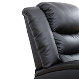 Oversized Faux Synthetic Leather Chairs for Living Room Comfy Wide Lazy Boy Home Theater Seating Recliner for Apartment/Office, Black