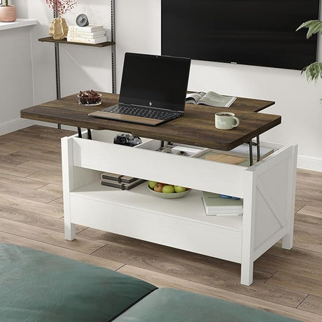 39.3'' Coffee Table Lift Top, 3 in 1 Multi-Function Coffee Table with Hidden Compartment