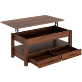 Coffee Table, Lift Top Coffee Table with Drawers and Hidden Compartment