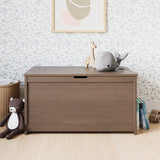 33” Wood Toy Box, Large Storage Chest, Plenty of Storage, 2 Safety Hinges, Standard Ventilation Hole on Back, 6 Cubic Feet of Storage (Dusty Heather)