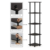 Turn-N-Tube 5 Tier Corner Display Rack Multipurpose Shelving Unit, 1-Pack