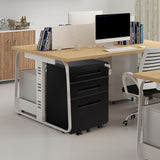 3 Drawer Mobile File Cabinet with Lock, Heavy Duty Metal Filing Cabinet Rolling Pedestal Under Desk