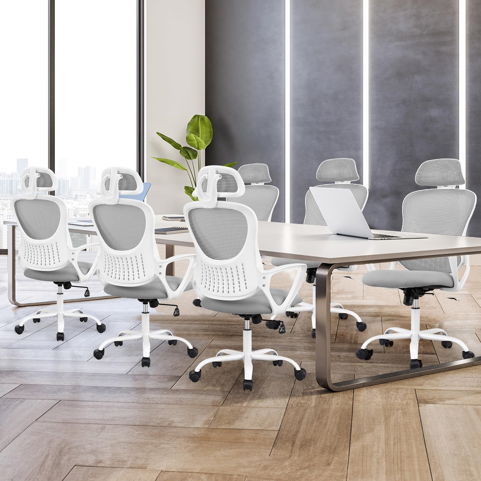 Office Computer Desk Chair, Ergonomic High-Back Mesh Rolling Work Chairs with Wheels