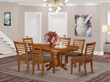 AVML7-SBR-C Avon 7 Piece Kitchen Set Consist of an Oval Table with Butterfly Leaf