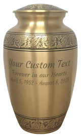 Custom Engraved Embossed Bronze Cremation Urn by Momentful Life - Adult Bronze