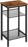 3-Tier End Telephone Table with Adjustable Mesh Shelves