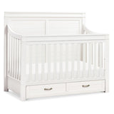 Wesley Farmhouse 4-in-1 Convertible Storage Crib in Heirloom White