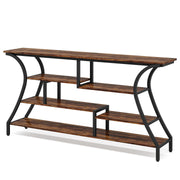 70.9 Inch Extra Long Console Table, Industrial Narrow Sofa Table