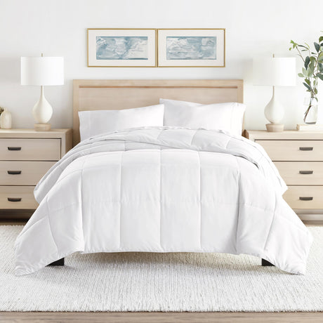 ienjoy Home Home Collection Premium Luxury Down Fiber Comforter, California King, White (Model: IEH-COMFORTER-KING-WHITE)