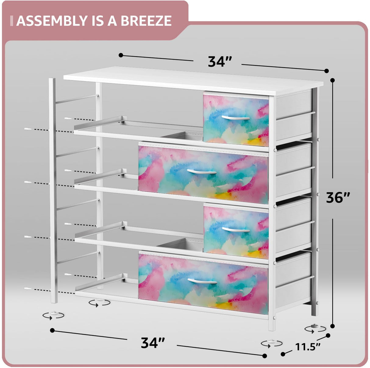 Dresser with 8 Drawers - Furniture Storage Chest for Kid’s, Teens, Bedroom