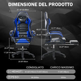 Gaming Chair with Footrest, PU Leather Video Game Chairs for Adults