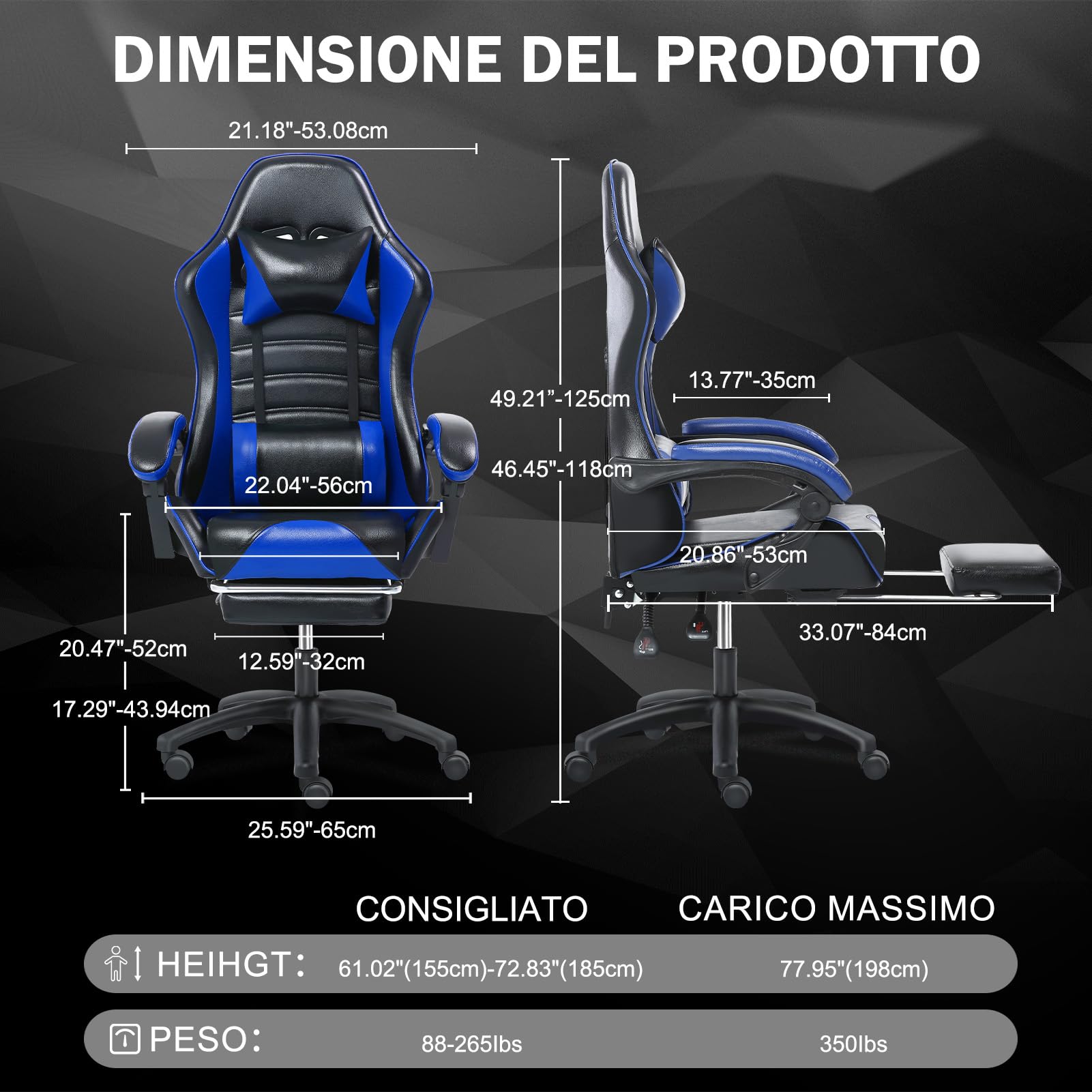 Gaming Chair with Footrest, PU Leather Video Game Chairs for Adults