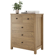 Dresser for Bedroom, 5 Drawer Dresser with Metal Handle, Wood Dresser Organizer