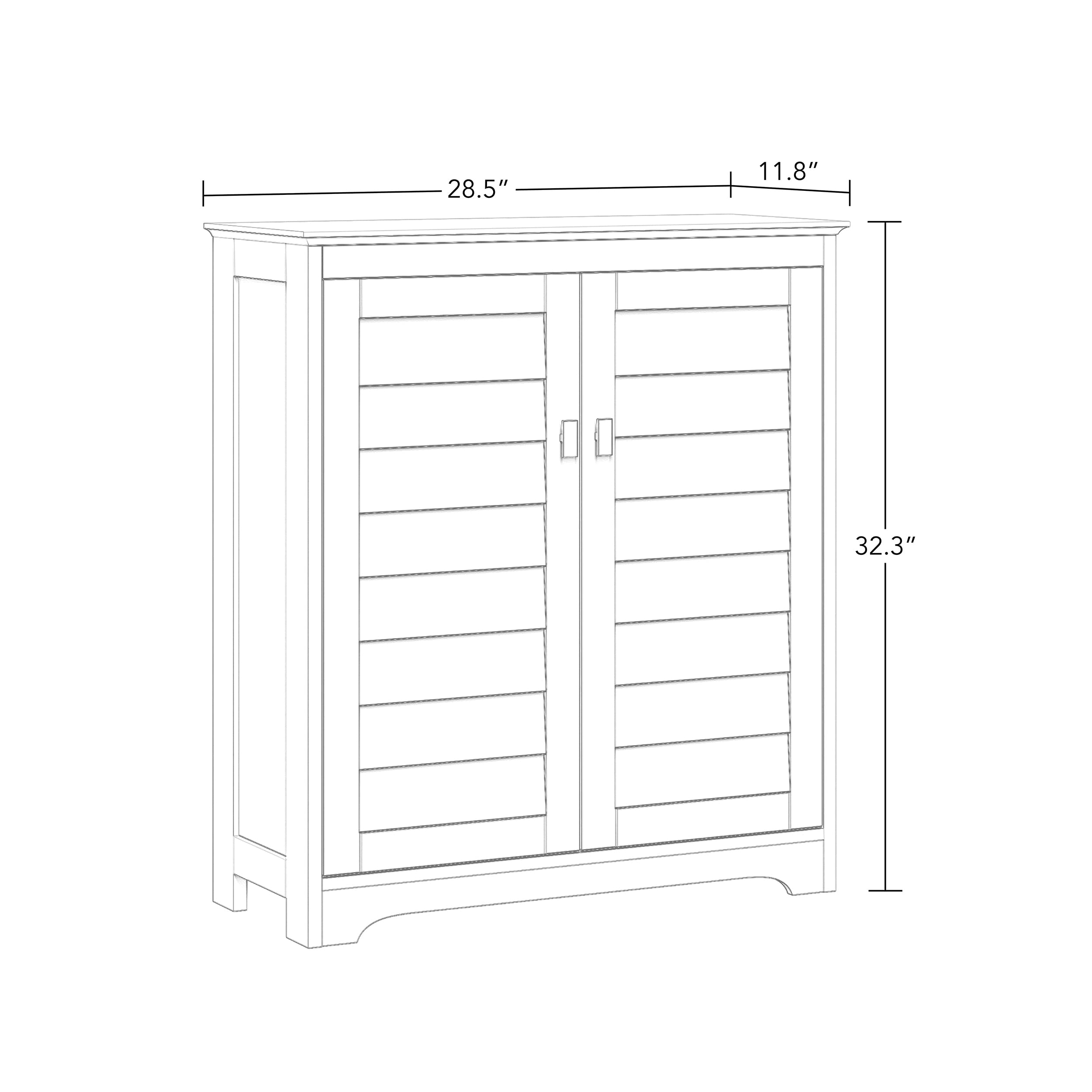Brookfield Bathroom Storage Cabinet with 2 Shutter Style Doors with Adjustable Shelves
